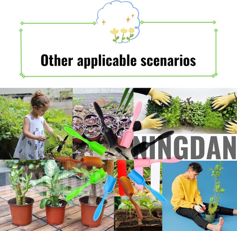 10pcs Bonsai Soil Scoops,Colorful Small Gardening Tools, Plastic Garden Soil Scoops,Suitable for Small Mini Potting Scoop for Plant Flower Succulent,or Milk Powder (Five colors)