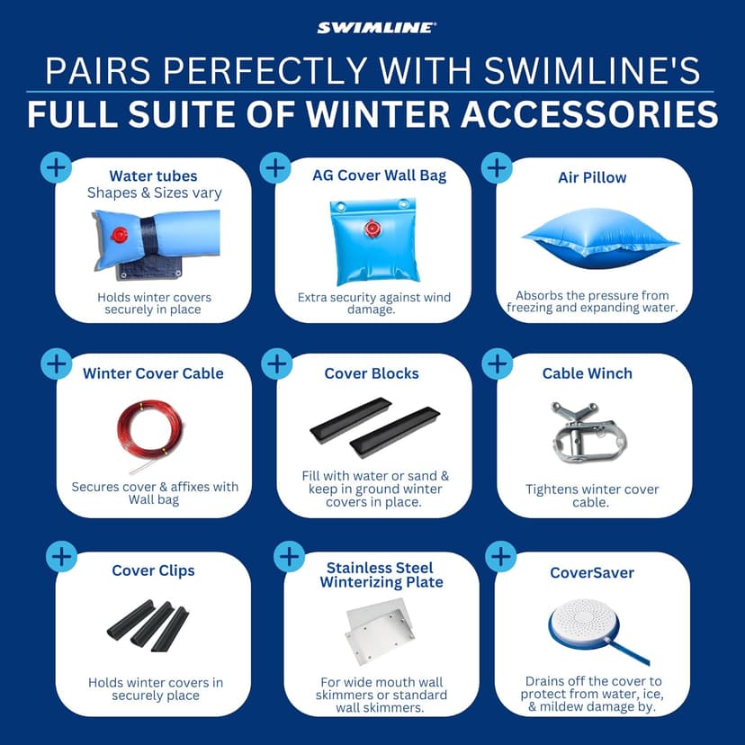 SWIMLINE HYDROTOOLS Air Pillow For Above Ground Pools Cover Winterizing 3-Pack | 4 x 4 ft Cushion Swimming Pool Closing Winter Kit | Cold Resistant Ice Equalizer Thick Pillows Accessories | 1144 ACC44