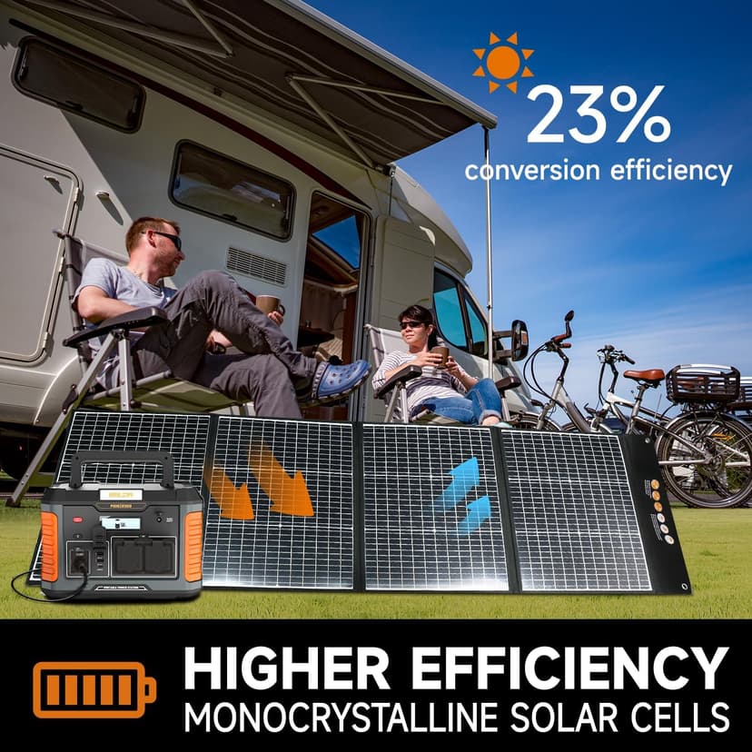 BALDR Solar Panels 200W Monocrystalline Portable Folding Solar Charger for Solar Generators and Portable Power Stations，Solar Panel Kit for Camping, Off Grid Living