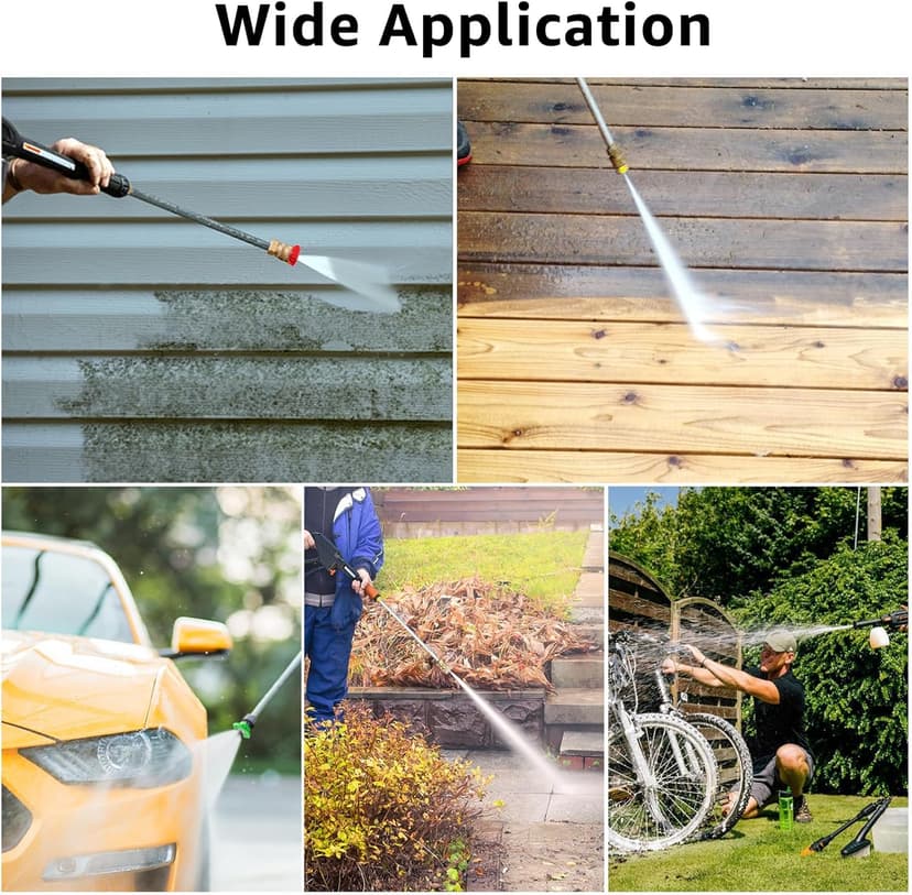 Pressure Washer Tips Power Washer Soap Nozzle Tips Multiple Degrees 1/4 Quick Connect Design Up to 4,500 PSI 2.5 GPM(5-Pack)