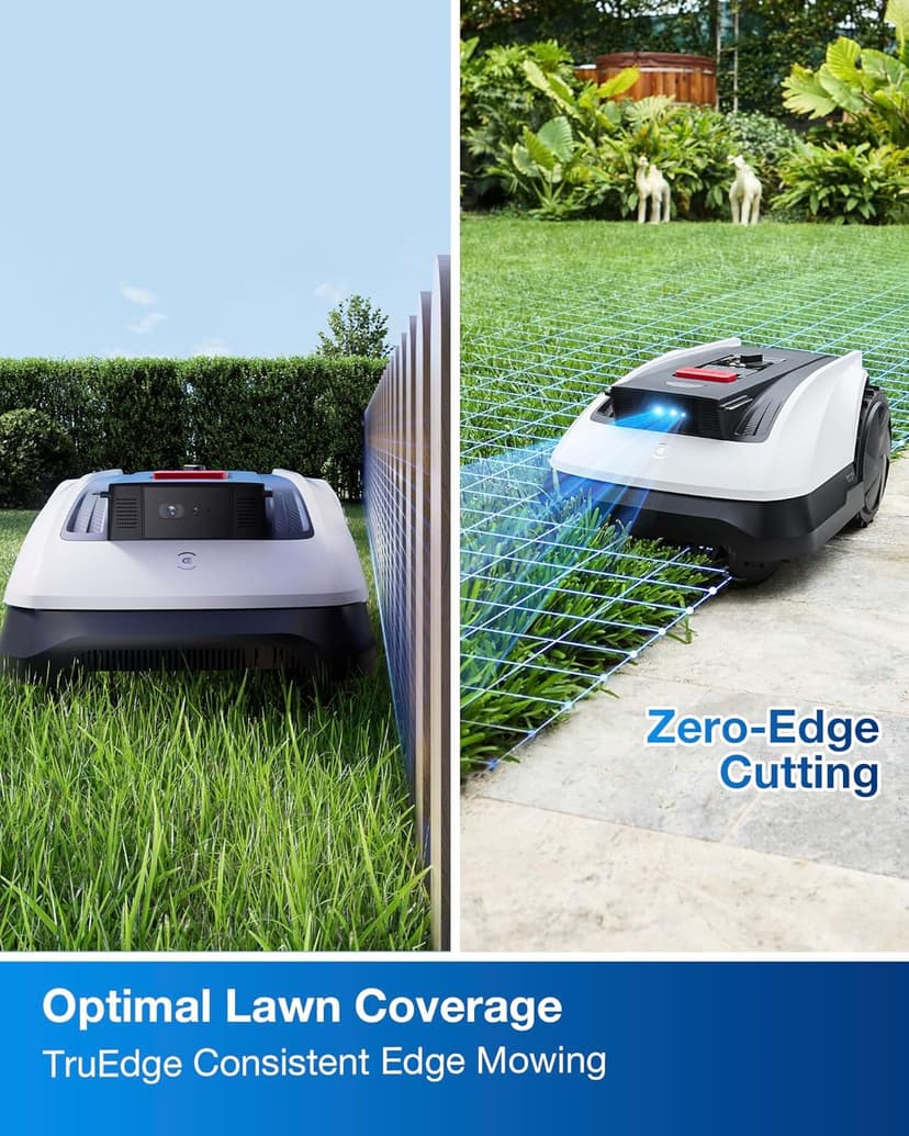 ECOVACS Goat O1000 RTK Robot Lawn Mower, 1/4 Acres Lawn Perimeter Wire Free RTK&Vision Robotic Lawnmower, Automated Mapping, APP Control, 3D Obstacle Avoidance, Zero-Edge Cutting