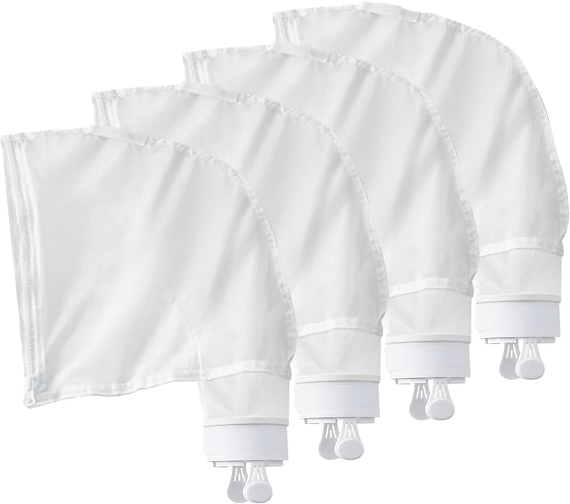 Pool Cleaner Bags, 4 Pack Pool Sweep Bag, Nylon Mesh Pool Vacuum Bag Replacement, All Purpose Bag with Zipper Enclosure, Pool Spa Part Fits Polaris 280, 480, Durable Filter Bag for K13, K16