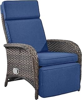 Versatile Outdoor Recliner Chair - Reclining Patio Chair with Adjustable Backrest and Footrest, All-Weather Wicker Chaise Lounge Chair Outdoor for Pool Deck Brown