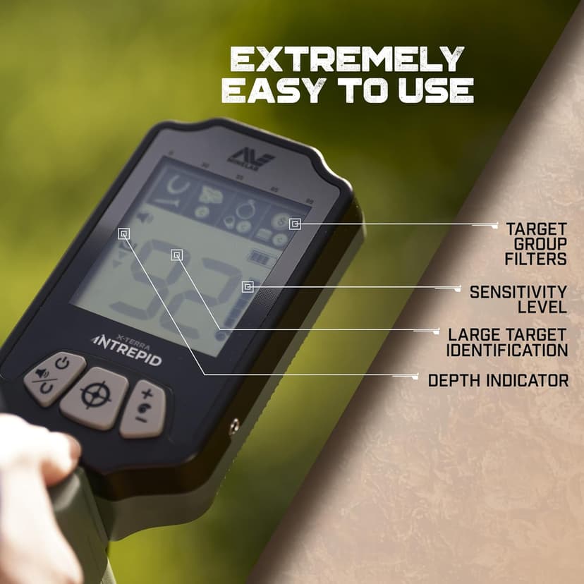 MINELAB X-Terra Intrepid, All-Terrain Professional Pinpointing Metal Detector for Adults with Waterproof Coil, 2 Detect Modes, and Clear Target IDs