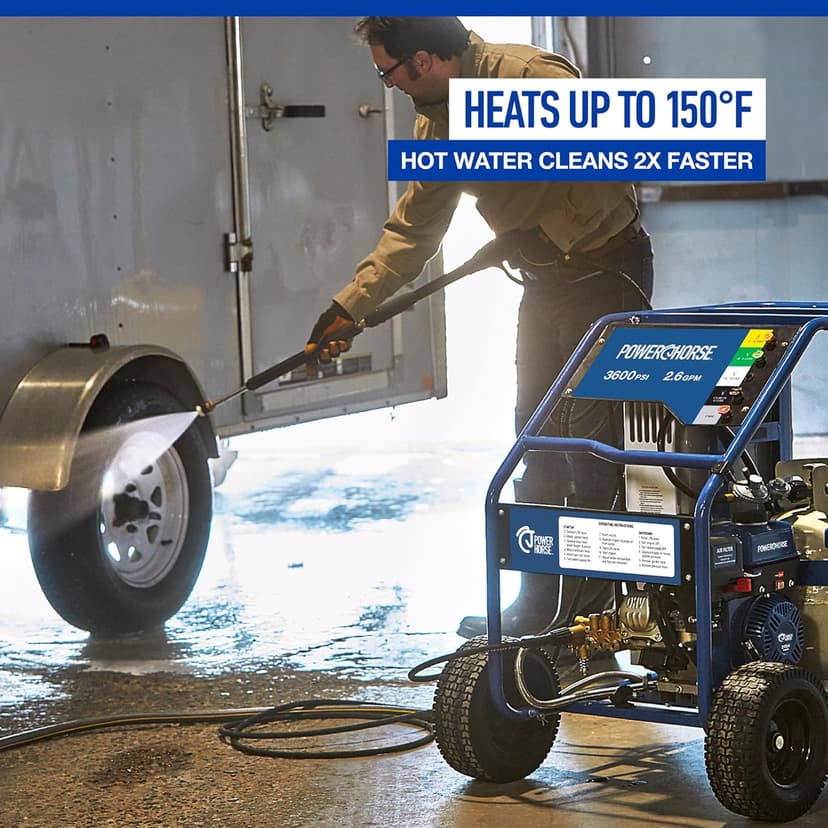 Powerhorse Propane Pressure Washer, Hot Water Pressure Washer Gas Pressure Washer with Propane Burner, Power Washer Car Pressure Washer