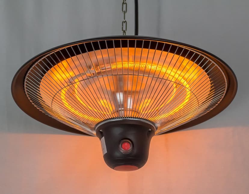 Hiland HIL-PHE-1500BR Electric Gazebo Indoor/Outdoor Heater with LED/Remote, 1500 Watts, Large, Black