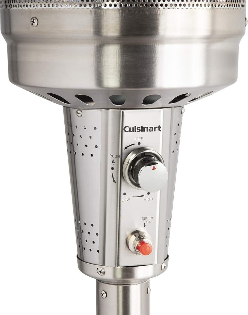 Cuisinart COH-300 Propane Push Start Ignition, 47,000 BTU Burner, Heats up to 200 sq. ft, 32" (L) x 85" (H), Stainless Steel Outdoor Patio Heater
