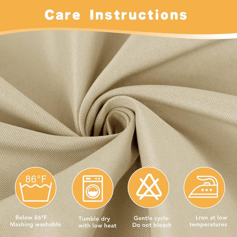 HolidayIdeas Outdoor Curtains for Patio Waterproof, 4 Panels - 54 x 84 Inch - Privacy Protection & Light Filtering Curtains Cream Grommet Outside Curtains for Porch, Gazebo, Pergola, Backyard