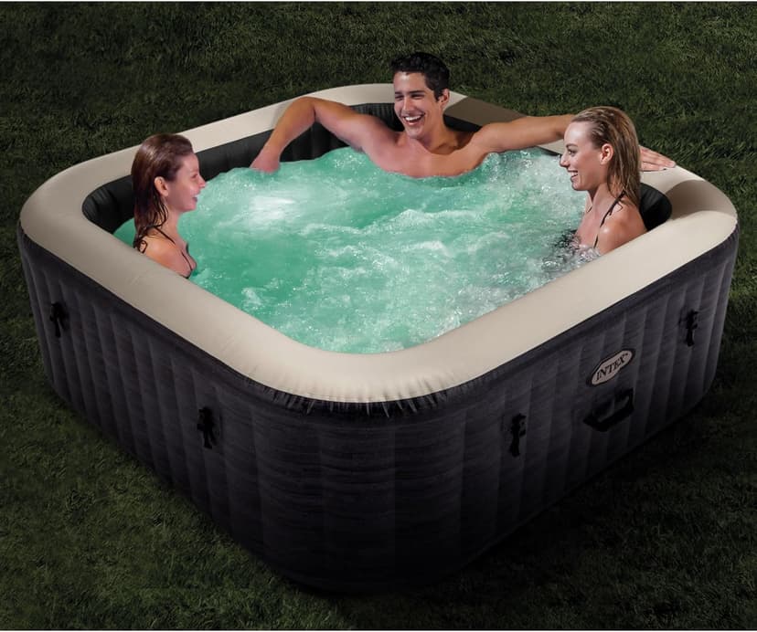 INTEX PureSpa Greystone Deluxe Inflatable Hot Tub, with with Built-in FastFill Inflation System, Spa Control App, and 4 Person Capacity, 83" x 28"