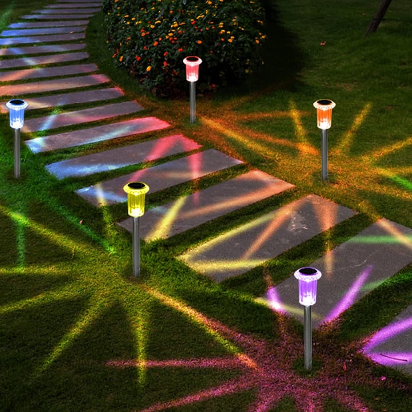 Solar Outdoor Lights, 10 Pack Solar Pathway Lights Outdoor Waterproof, Stake Lighting for Garden Yard Path Walkway Driveway Patio Lawn Decor,Color Changing