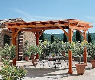 U-MAX Wood Pergola 12'x10' Wood Gazebo with Durability, Stability, Structure, Snow and Wind Supported,Mirador Outdoor Pergola for Patio Deck Garden Backyard and Patio