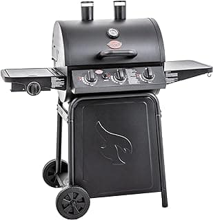 Char-Griller® Grillin' Pro 3-Burner Propane Gas Grill in Black with 40,800 BTU, Cast Iron Grates and Warming Racks, 630 Cooking Square Inches, Model E3001