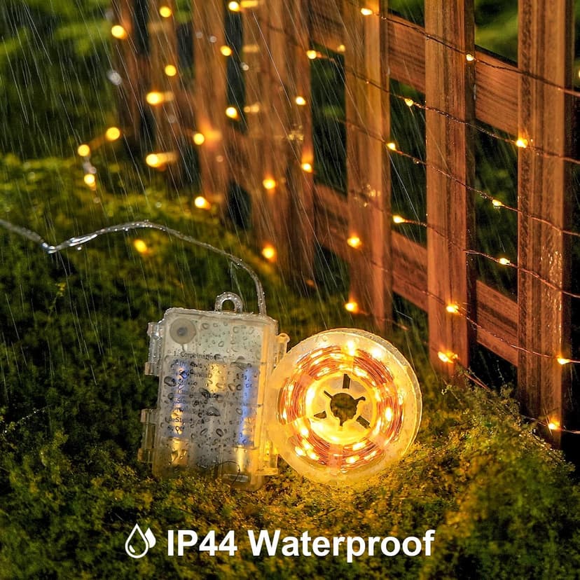 JMEXSUSS 2 Pack Fairy Lights Battery Operated with Remote, Total 400 LED 132ft Battery Powered String Lights, Twinkle Fairy Lights for Bedroom Indoor Outdoor Patio Tree Valentine Decor, Warm White