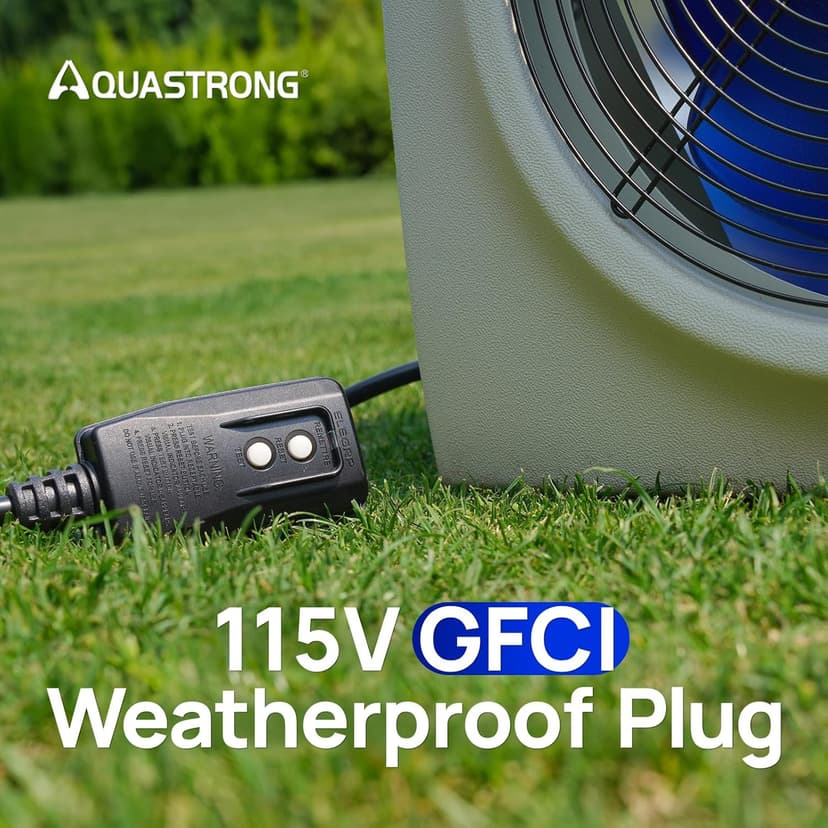 Aquastrong 16,000 BTU Swimming Pool Heat Pump Electric Pool Heater for Above Ground Pools Up to 5,000 Gallons, Heating and Cooling Pool Heater 120V