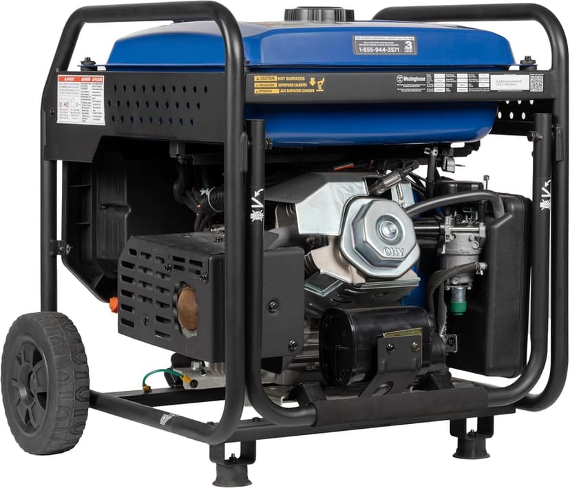 Westinghouse 10000 Peak Watt Portable Open Frame Inverter Generator, Remote Electric Start with Auto Choke, Transfer Switch Ready, Gas Powered, CO Sensor