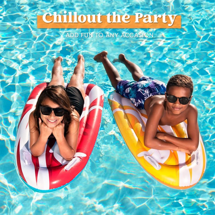 JOYIN 2 Pack Inflatable Body Boards for Water Slides, Body Board for Slip Slide, Swimming Pool Floating Learn to Swim, Summer Water Fun Toy for Kids and Toddlers