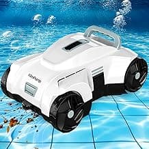 Automatic Pool Vacuum Robot, Cordless Robotic Pool Cleaner for Inground Pools, Pool Vacuum Cleaner Automatically Removes Debris Underwater, 90-120Min Runtime, Ideal for Flat Above Ground Pools