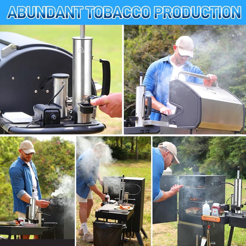 Outdoor Smoke Generator, Smoke Tube for Pellet Smoker, Stainless Steel Pellet Smoker Tube, Hot/Cold Smoker with Air Pump, Smoker Accessories, Portable Electric Smokers Grill Add Wood to produce smoke