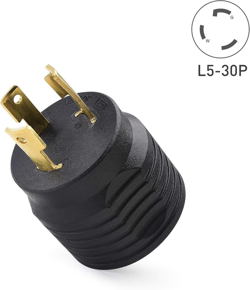 Cable Matters 2-Pack 3 Prong Twist Lock to 30 Amp RV Adapter, 30 AMP RV Plug (NEMA L5-30P to TT-30R)