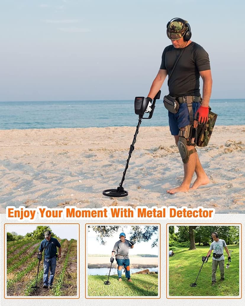 ENGiNDOT Metal Detector 3 Modes for Adults and Kids High Accuracy with LCD Display, 3 Audio Tone, DISC Mode, Waterproof Coil, Carrying Case