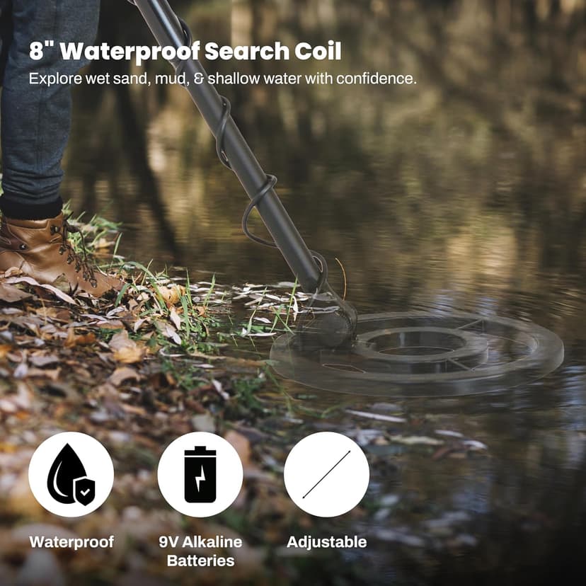 Bounty Hunter TK4 Tracker IV Metal Detector with Waterproof 8-Inch Coil, Versatile Detection Modes, Durable Construction, and Easy-to-Use Controls for All-Terrain Treasure Hunting Adventures