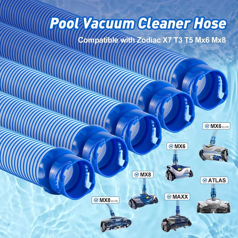 R0527700 Pool Cleaner Vacuum Hose for Zodiac MX6 MX8 Replacement Parts, Twist Lock Pool Vacuum Hose 39inch Suitable for Cleaning Swimming Pool （5 packs）