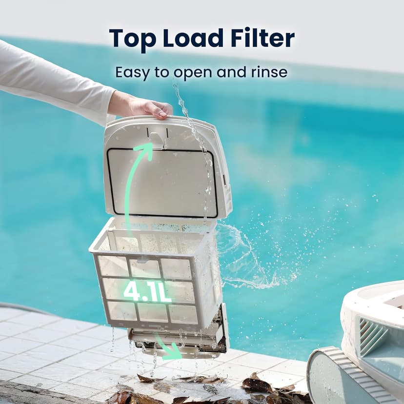 Poolmate Hydro 4 SE Corded Robotic Pool Cleaner, 150W 180μm Class Basket Filter Pool Vacuum with Climbing Walls & Floors, Ideal for Inground Pools Up to 40FT Long Cable