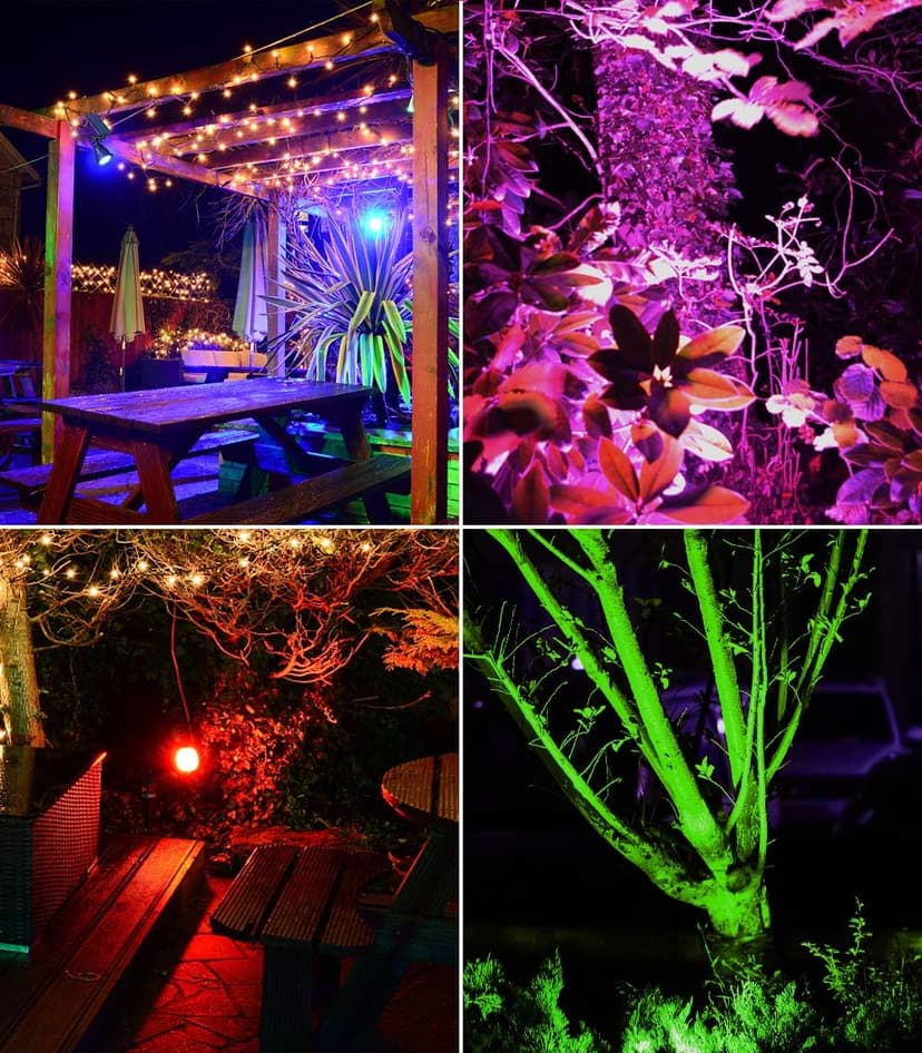 Solar Outdoor Lights, 9 Modes Color Changing 18 LED Solar Spot Lights Outdoor Waterproof Spotlight Landscape Light Solar Powered for Garden Yard Tree Flag Patio Christmas Halloween(2 Pack)