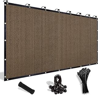 Shade&Beyond 90% Sun Shade Cloth with Grommets, 8' X 10' Pergola Shade Cover Canopy, Mesh Tarp Sun Screens for Patio, Outdoor, Garden, Backyard, Mocha