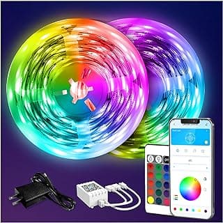 DAYBETTER LED Strip Lights 130ft Lights Strip for Bedroom, Desk, Indoor Room Bedroom Brithday Gifts RGB Decor with Remote and 24V Power Supply