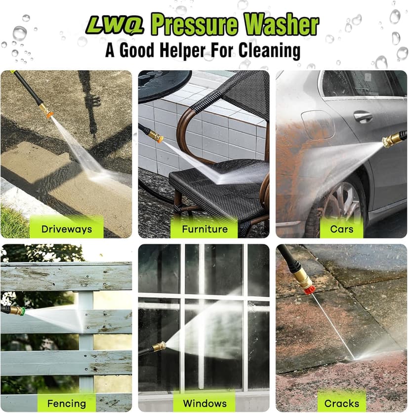 Electric Pressure Washer, 4200 PSI 2.5 GPM Power Washer with 4 Quick Connect Nozzles, High Pressure Cleaning Machine with Foam Cannon for Cars/Fences/Driveways/Patios/Home Cleaning