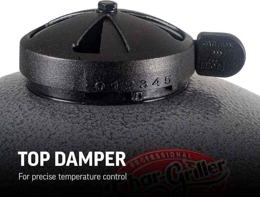 Char-Griller® AKORN® Jr. Portable Kamado Charcoal Grill and Smoker with Cast Iron Grates and Locking Lid with 155 Cooking Square Inches in Ash, Model E86714