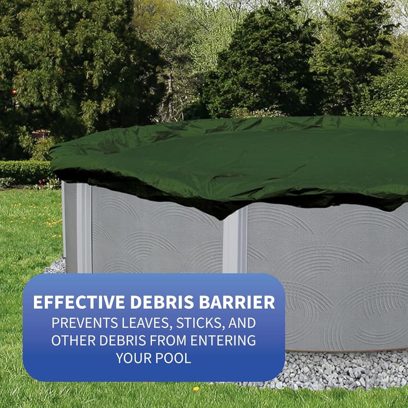 Blue Wave BWC800 Gold 15-Year 24 x 40-ft Rectangular In Ground Winter Pool Cover, 12-FEET, Forest Green