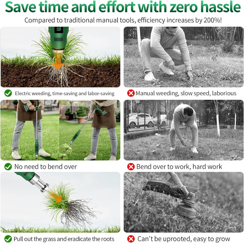Electric Weed Puller - Efficient Stand Up Weed Puller Tool, Versatile Gardening Tools, Essential GardenTools for Homesteading Essentials, Perfect Garden Gifts Weeding Tool Made