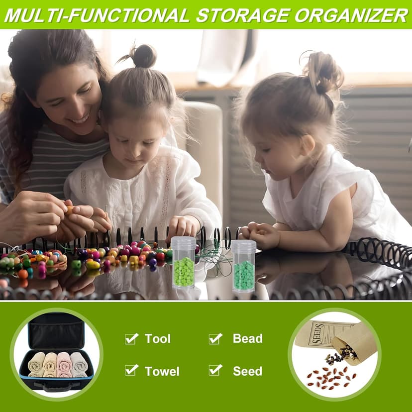 140 Slots Seed Storage Organizer Box with 20 Envelopes, Large Capacity Seed Storage Container with Zipper Bag, Label Stickers, Tweezers, Funnel, Garden Seeds Saver Kit for Vegetable, Flower