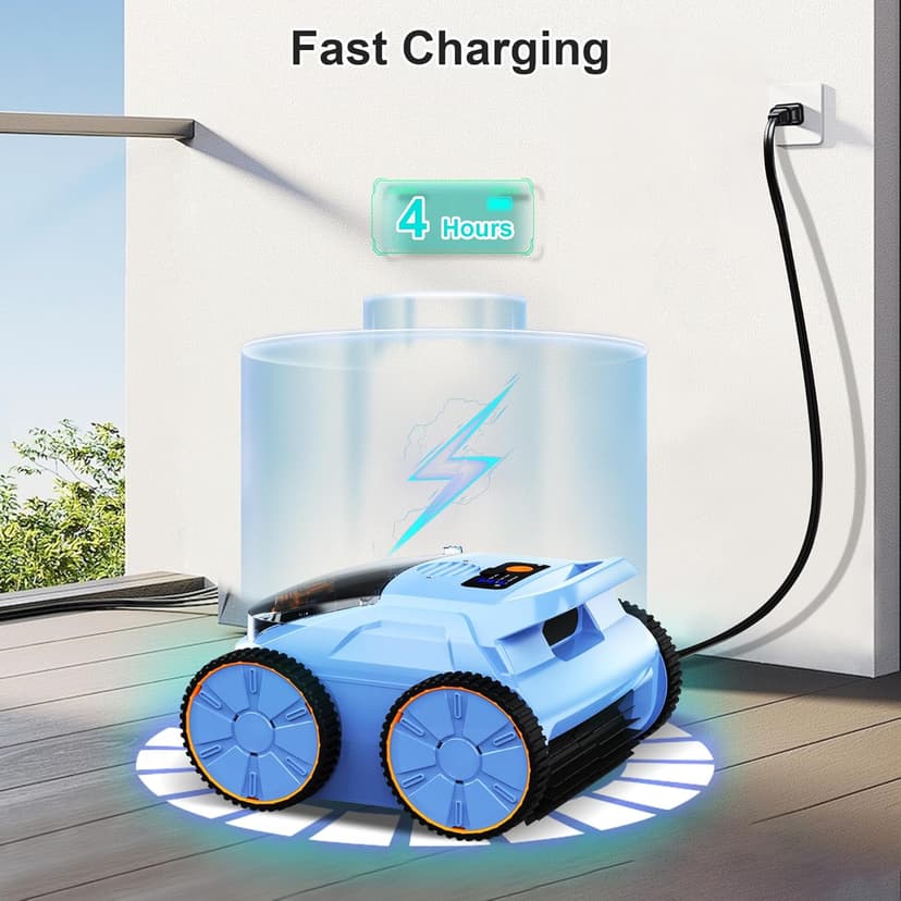 (2025 New) Robotic Pool Vacuum, Robotic Pool Cleaner for Inground Pools, Smart Navigation, Floor/Wall/Waterline Cleaning, 180 Mins Runtime for Pool Up to 2100 Sq.ft