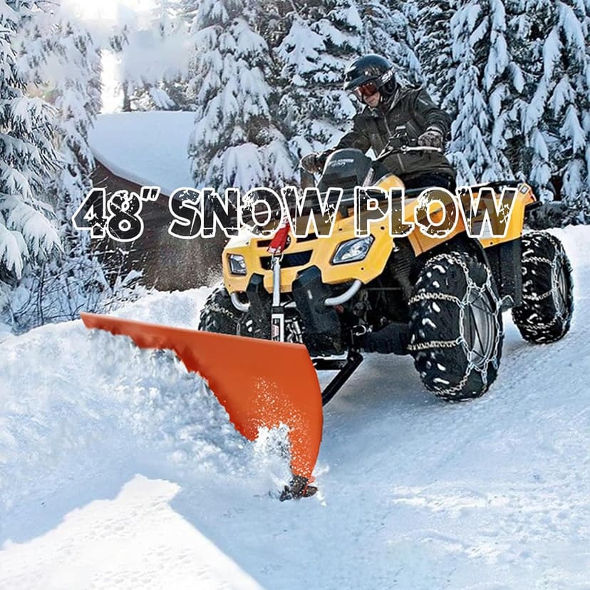 48" Snow Plow Blade Adjustable 0/15/30 Degrees- Heavy-Duty Plow Universal for ATVs, UTVs, and Lawn Tractors – Durable Steel Construction, Easy Mounting, Perfect for Driveway & Sidewalk Clearing