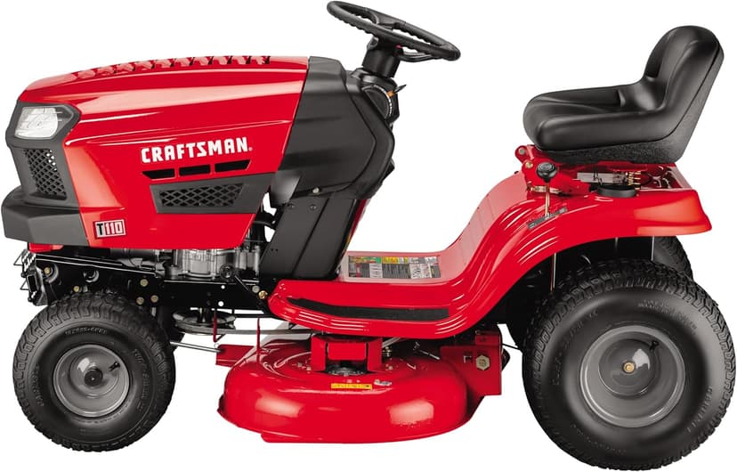 CRAFTSMAN 42" Gas Riding Lawn Mower with 17.5 HP* Briggs and Stratton Single-Cylinder Engine, Gas Lawn Tractor with 7-Speed Transmission, Red/Black
