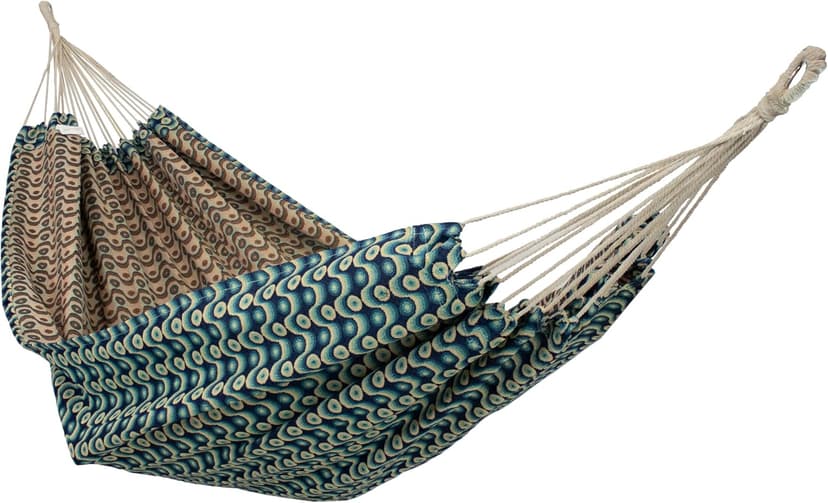 Sunnydaze Jacquard Double Hammock - Large 2-Person Hammock for Outdoors - Retro Waves