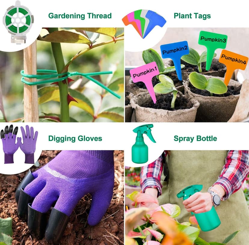 Garden Tools Set 83 Piece, Succulent Tools Set Included, Heavy Duty Aluminum Gardening Tools for Gardening, Non-Slip Ergonomic Handle, Durable Storage Tote Bag, Gifts for Men Women