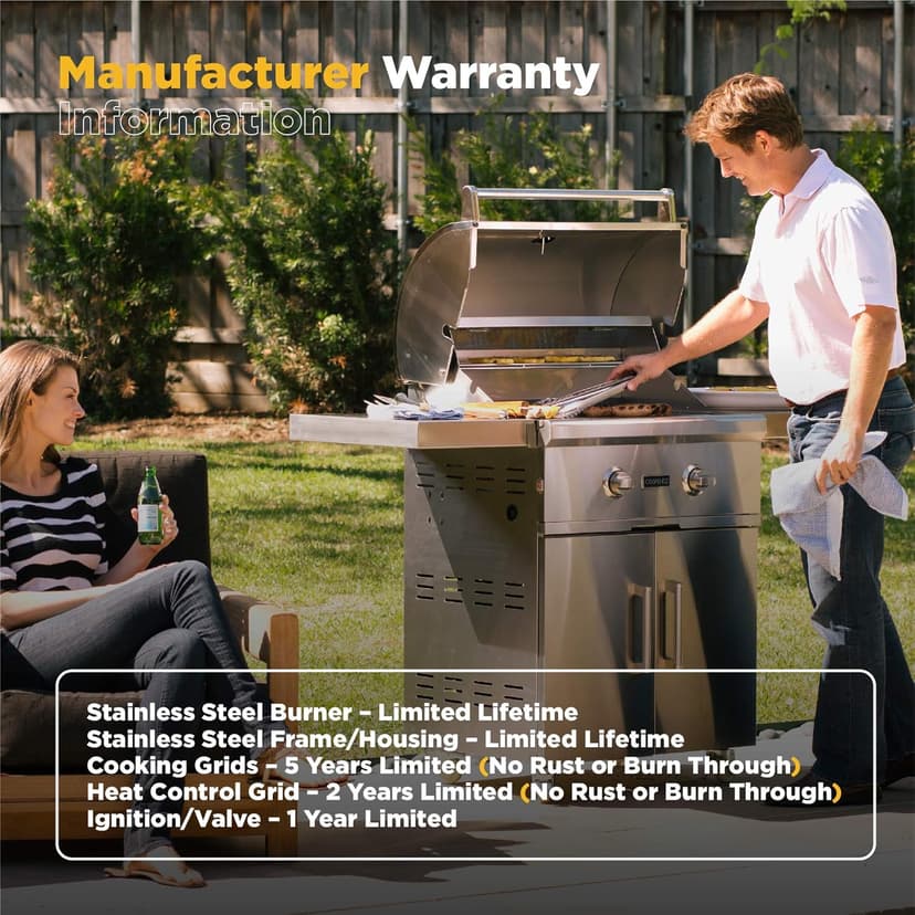 Coyote Outdoor Kitchen Grill | 28- inch Freestanding Natural Gas Grill | 2 Burner Barbecue | Premium BBQ | Great For Outdoor Kitchens | Top-Tier Warranty | C-Series C1C28NG-FS