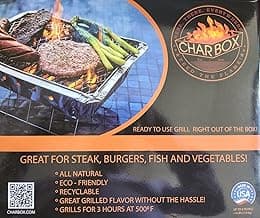 Portable/Disposable BBQ Charcoal Grill/Lasts 3 hours/High Temperature/Made in USA/Easy to Use/Eco Friendly/Recyclable Barbecue Grill - Great for Camping, Tailgate & Backyard Parties!