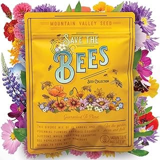 Wildflower Seeds Bulk, 2 Oz. 80,000+Seeds, Save the Bees Wild Flowers Seeds Mix-19 Non-GMO Varieties of Wildflower Seeds for Bees-Bee Friendly Wildflower Seeds-Pollinator Wildflower Seeds for Planting