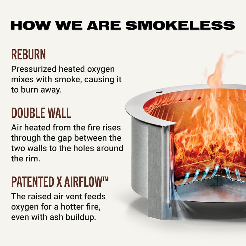 Breeo Smokeless FIrePit (X Series 24, Corten Steel) | 27.5 inch Smokeless Fire Pit for Outside | 62 Pounds | Ideal for Families Compatible with Wide Range of Breeo Accessories