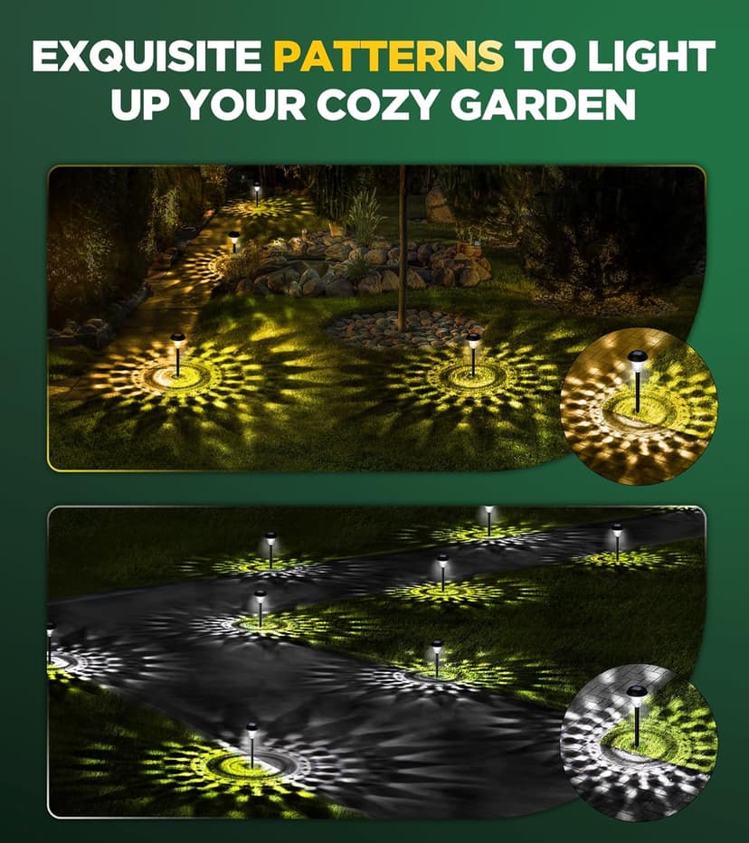 Super Bright Solar Lights Outdoor Waterproof 10 Pack, from Dusk to Dawn Up to 12H Solar Light for Outside, Auto On/Off Solar Powered Garden Pathway Lights, Yard Landscape Lighting