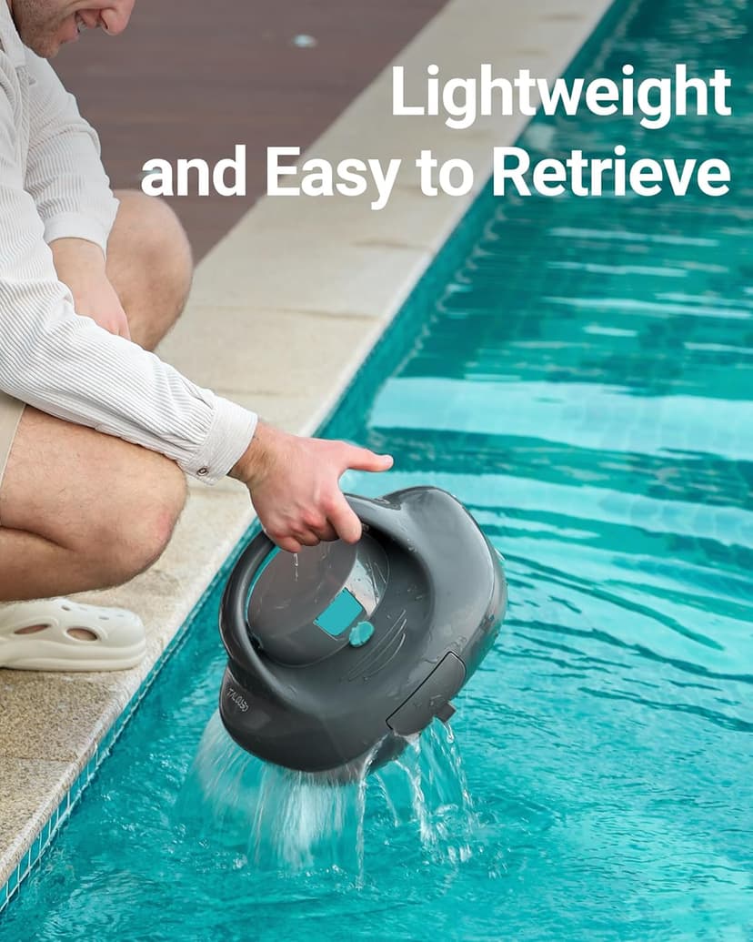 (2025 Upgraded) TALOSBO Pleco Se Cordless Pool Vacuum Cleaner Up to 130 Mins Runtime, Robotic Pool Cleaner with 2.5H Fast Charge, Ideal for Flat Above Ground and Inground Pools up to 861 Sq. Ft.