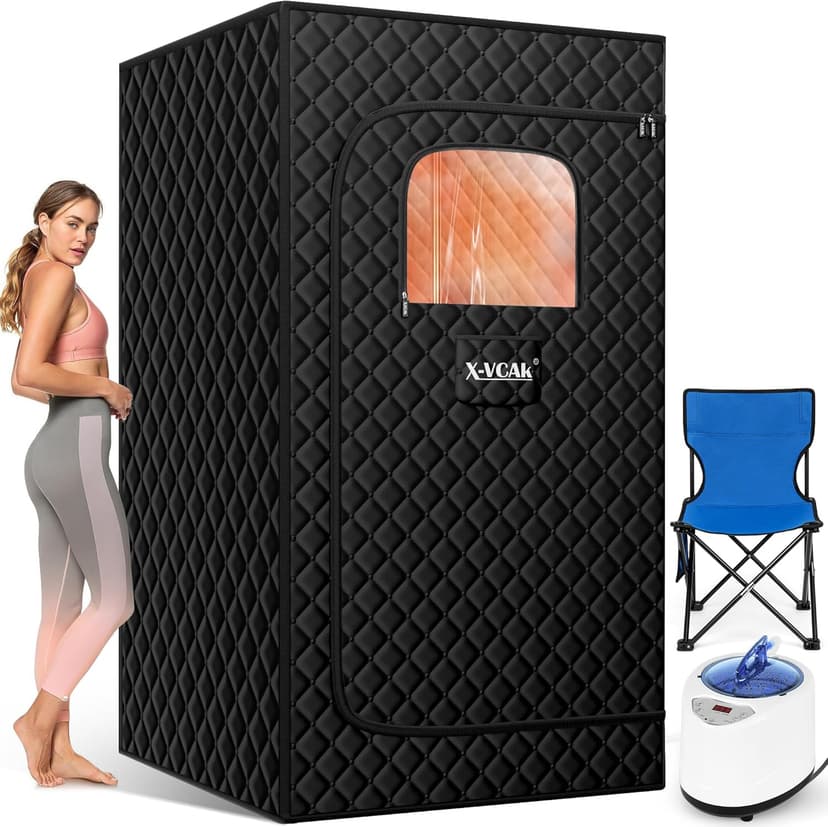 Upgraded Sauna Box for Relaxation, Detoxification, Portable Steam Sauna for Home with Steamer, 9 Levels, 2.6’ x 2.6’ x 5.9’