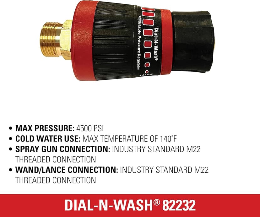 Simpson Cleaning 82232 Dial-N-Wash Adjustable Pressure Regulator for Pressure Washers, Rated up to 4500 PSI
