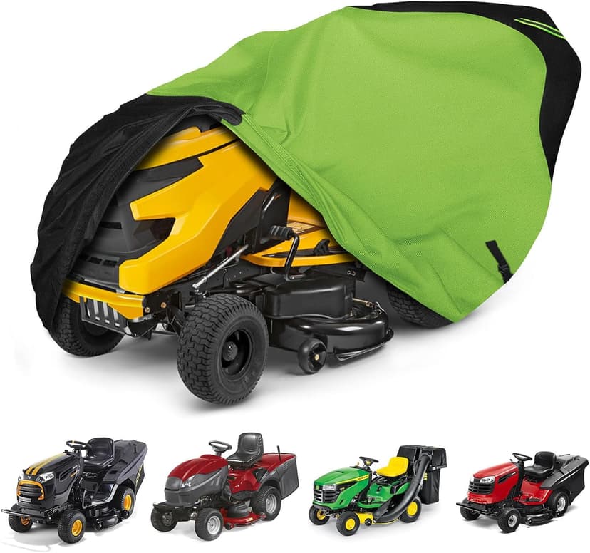 Riding Lawn Mower Cover with Bagger Attachment, Universal Fit Decks up to 62", 600D Oxford Cloth Riding Mower Cover with Windproof Buckle for Snow Rain Dust Hail Protection