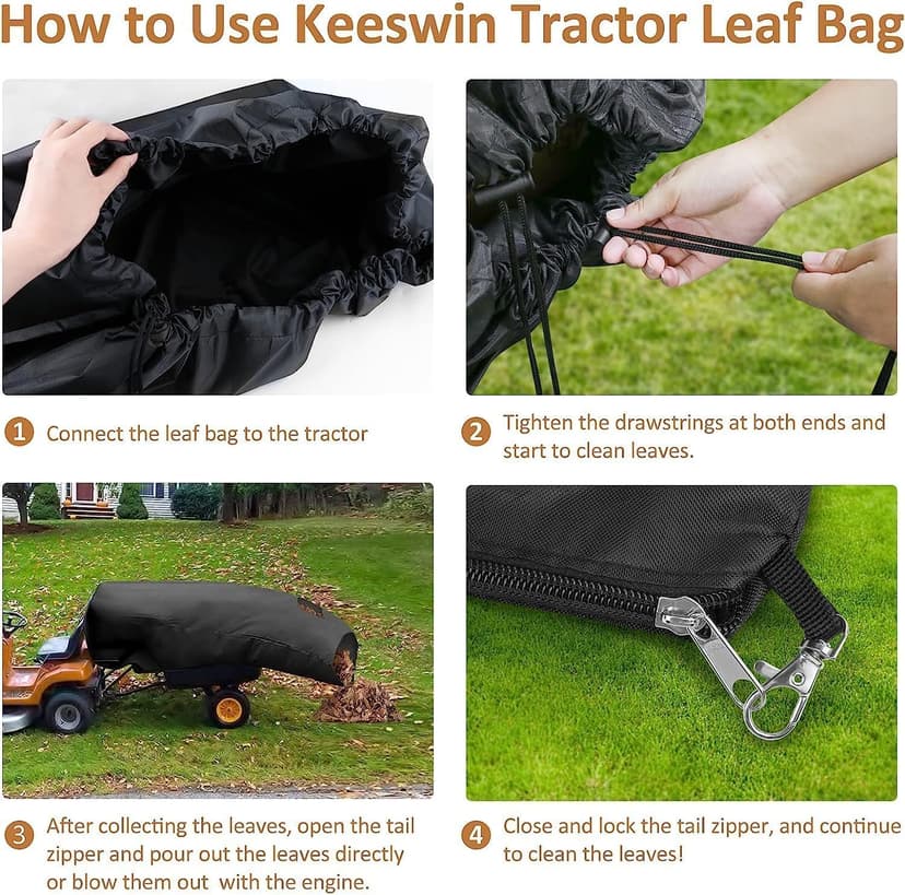 Lawn Tractor Leaf Bag, Grass Catcher Bag, 78.7 x 51.1Inch, Large Capacity for Fast Leaf Collection, Mesh Vent Design,Upgraded Thickened Heavy Duty Material Fits for Most Riding Lawn Mowers